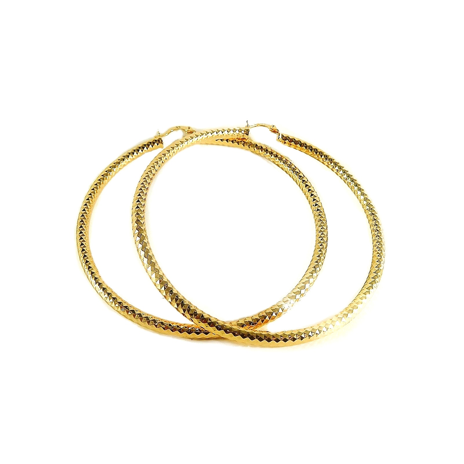 Oversize Hoop Earrings Lightweight Textured 9.5 Inch Round Real 14k Gold Filled
